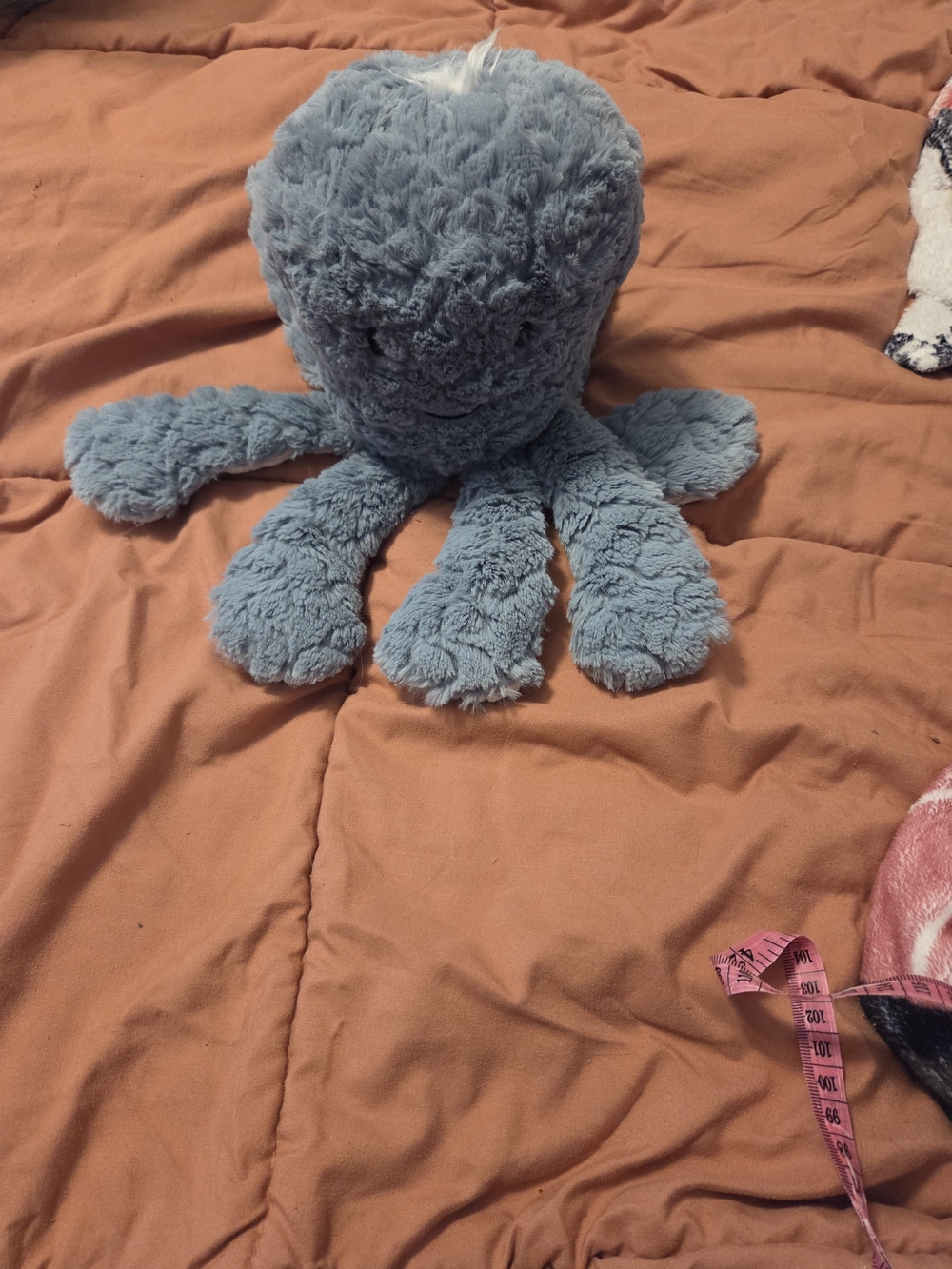 Plush Octopus Soft Toy in Dusty Blue